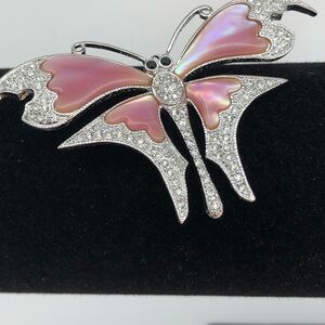LovelyVintage Butterfly Brooch, Silver Plated